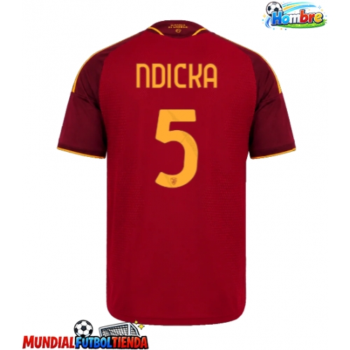 Camiseta AS Roma Evan Ndicka #5 Primera Equipación Replica 2026-27 mangas cortas